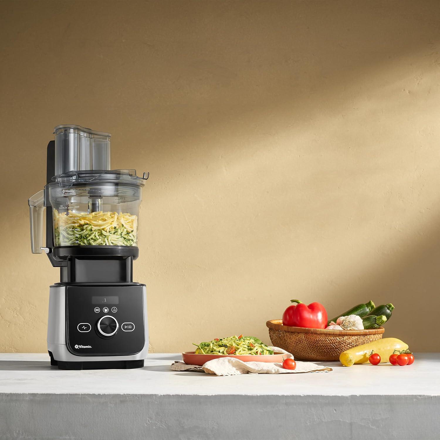 imageVitamix 12Cup Food Processor Attachment with SELFDETECT BPAFree with MultiUse Blade and Two Reversible Discs Compatible with Ascent and Venturist Series Vitamix Blenders