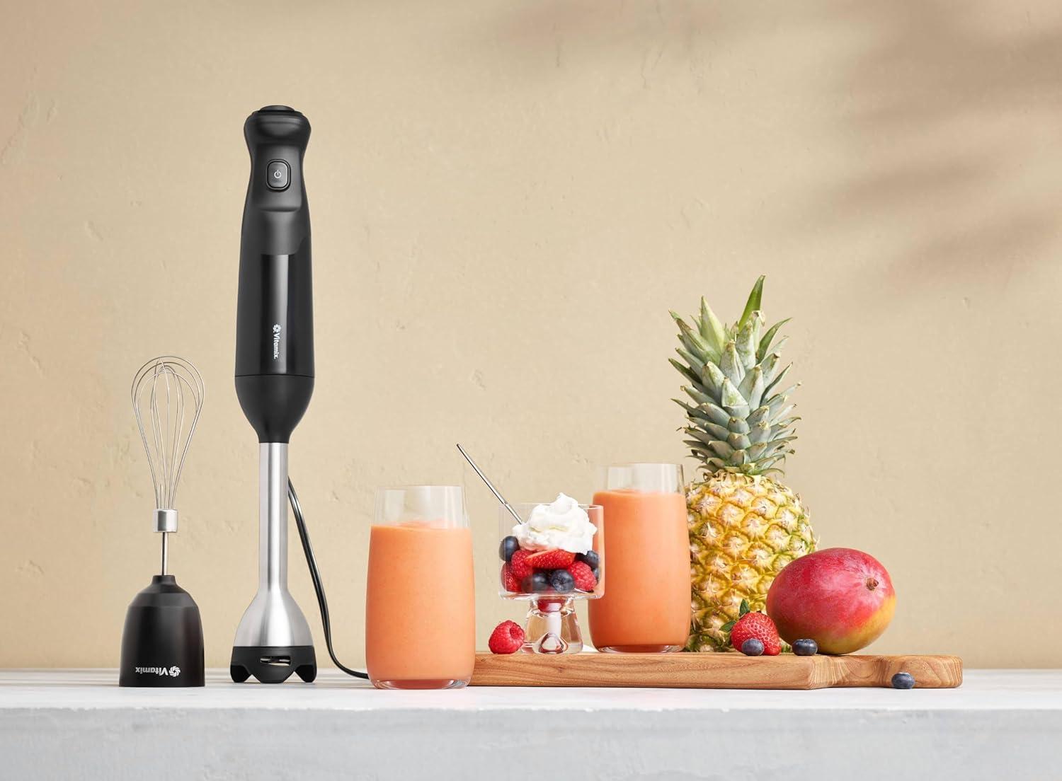 imageVitamix 2Speed Immersion Blender Whisk Attachment ProfessionalGrade Hand Blender with 350Watt Motor and StainlessSteel Blade Black