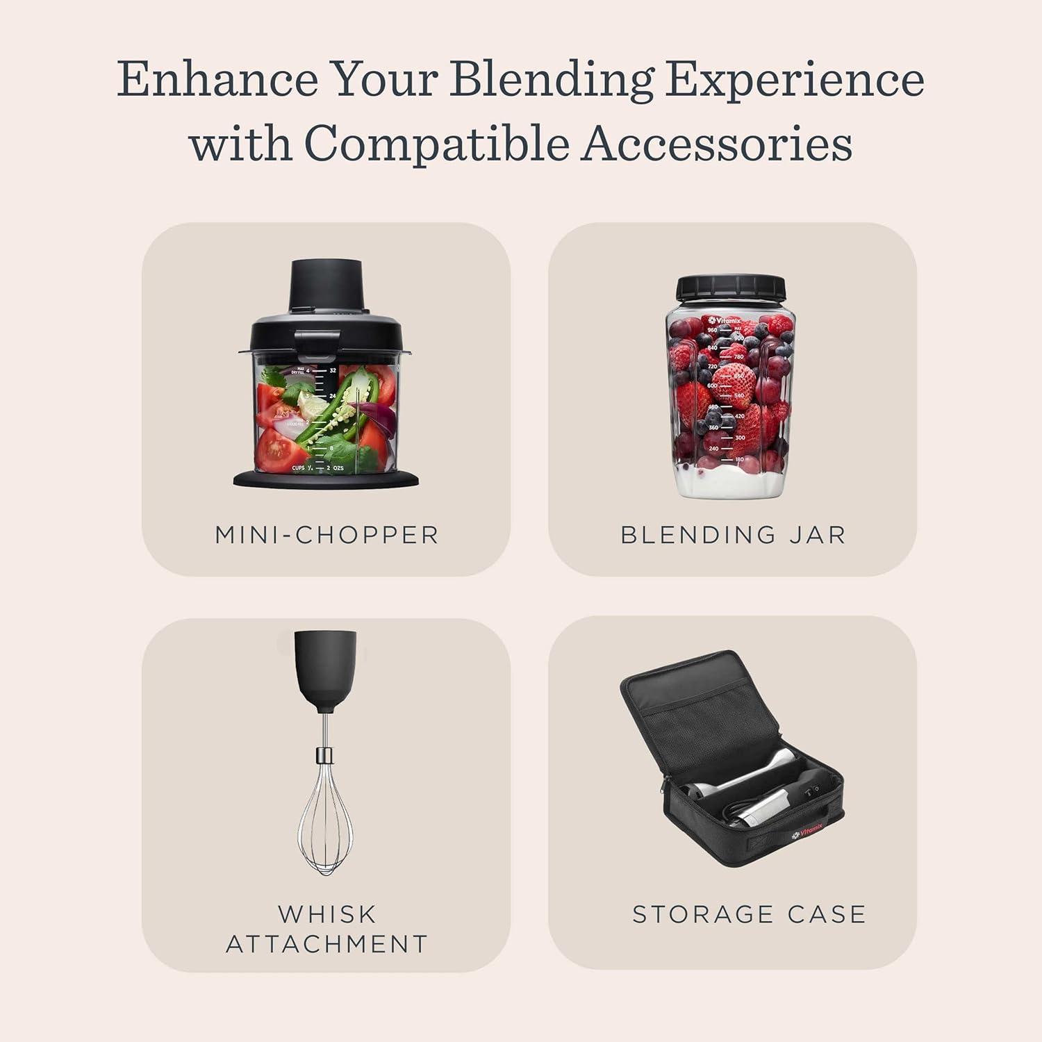 imageVitamix 5Speed Immersion Blender ProfessionalGrade Hand Blender with 625Watt Motor and StainlessSteel Blade Stainless SteelWhiteWhite