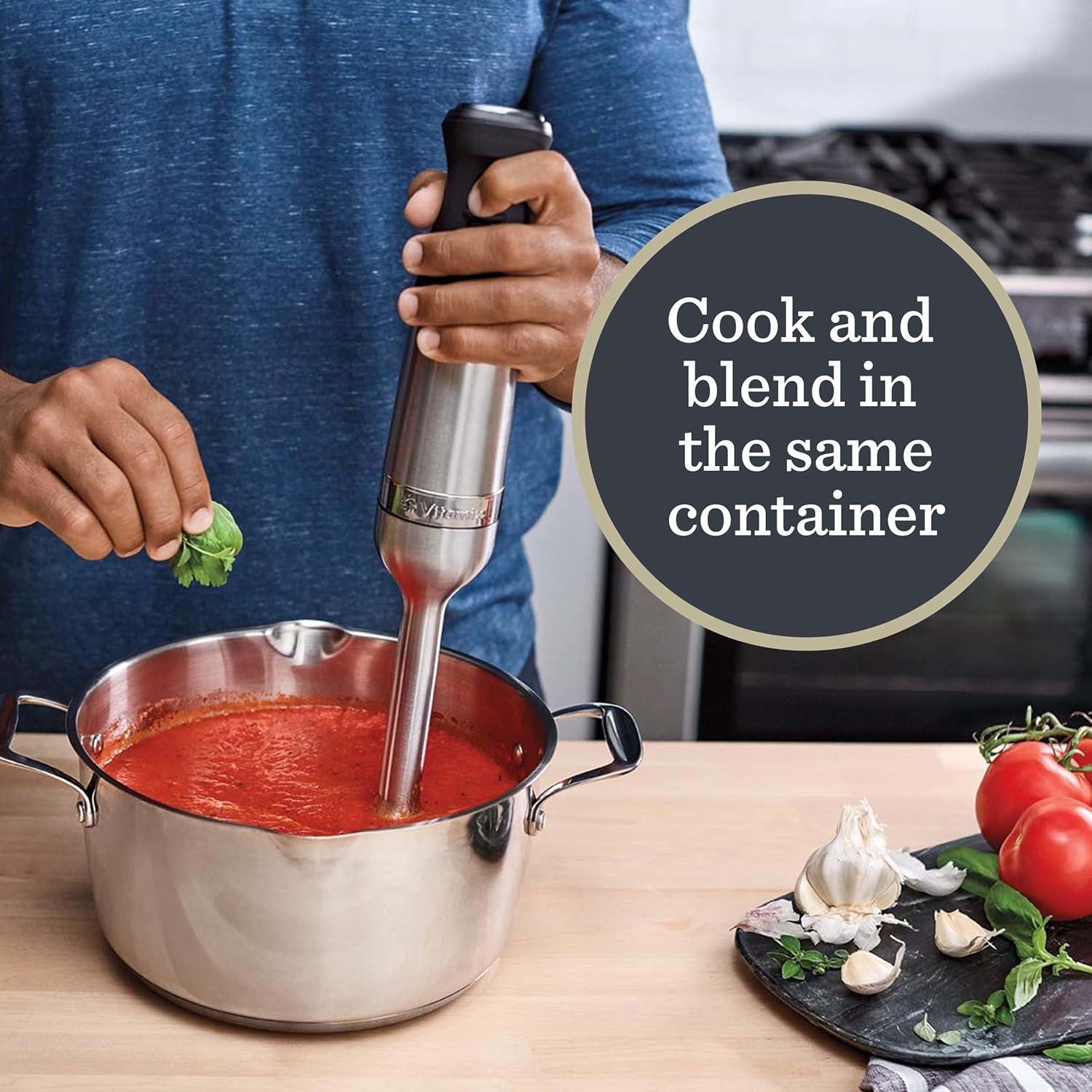 imageVitamix 5Speed Immersion Blender ProfessionalGrade Hand Blender with 625Watt Motor and StainlessSteel Blade Stainless SteelWhiteWhite
