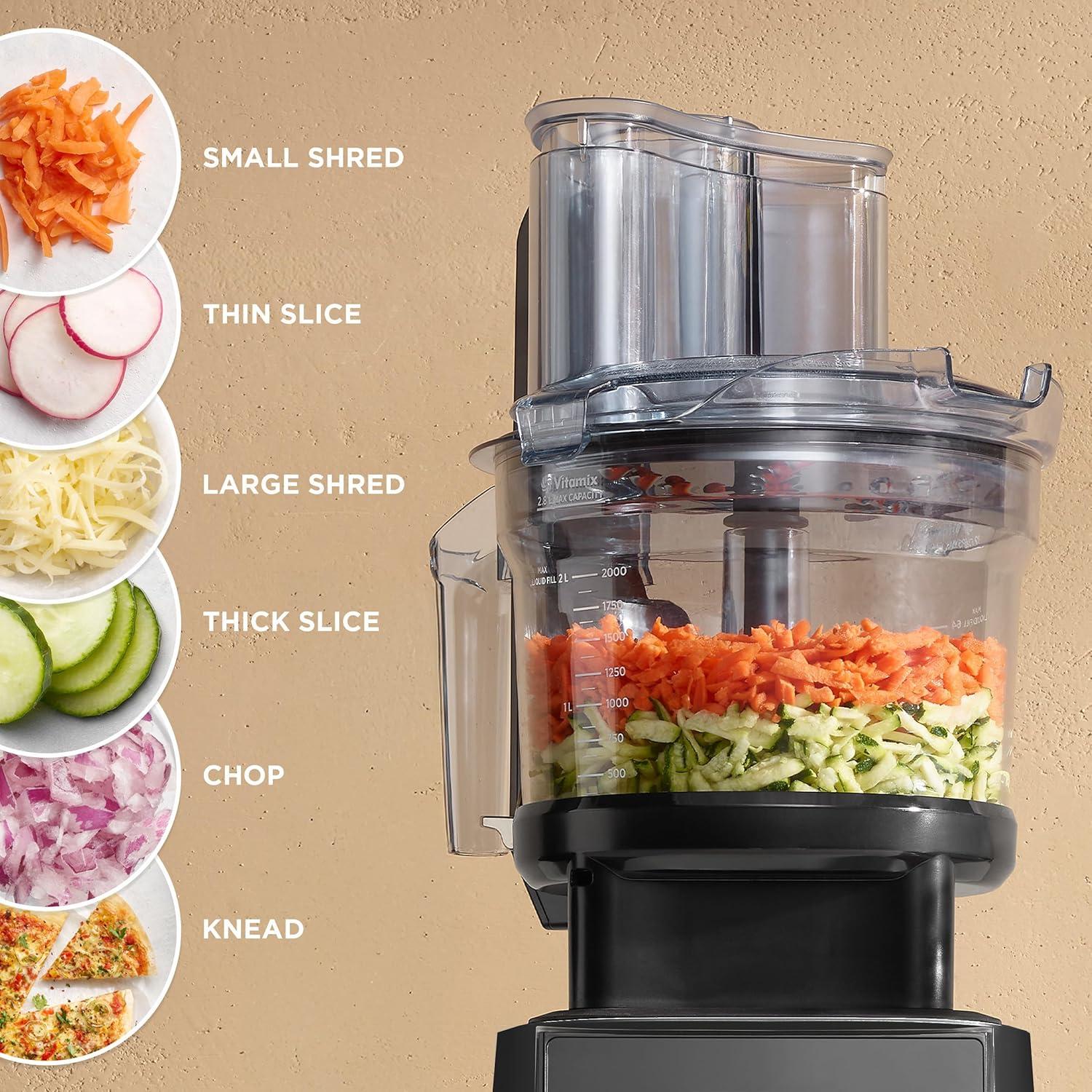 imageVitamix Ascent X4 Gourmet SmartPrep Kitchen System ProfessionalGrade Blender StainlessSteel Blades 12Cup Food Processor Attachment with 4 Discs 48 Oz Blender Container Black