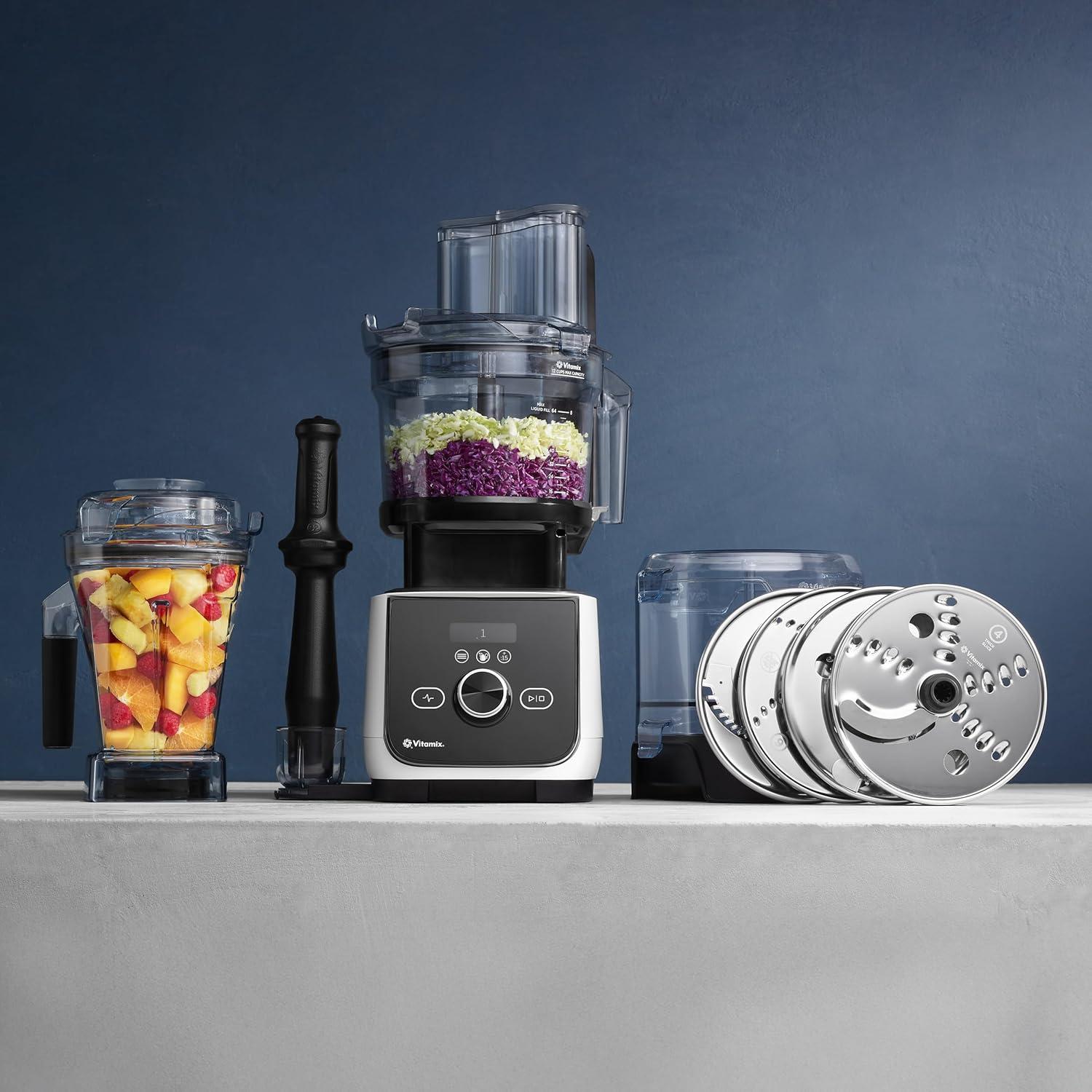 imageVitamix Ascent X4 Gourmet SmartPrep Kitchen System ProfessionalGrade Blender StainlessSteel Blades 12Cup Food Processor Attachment with 4 Discs 48 Oz Blender Container Black