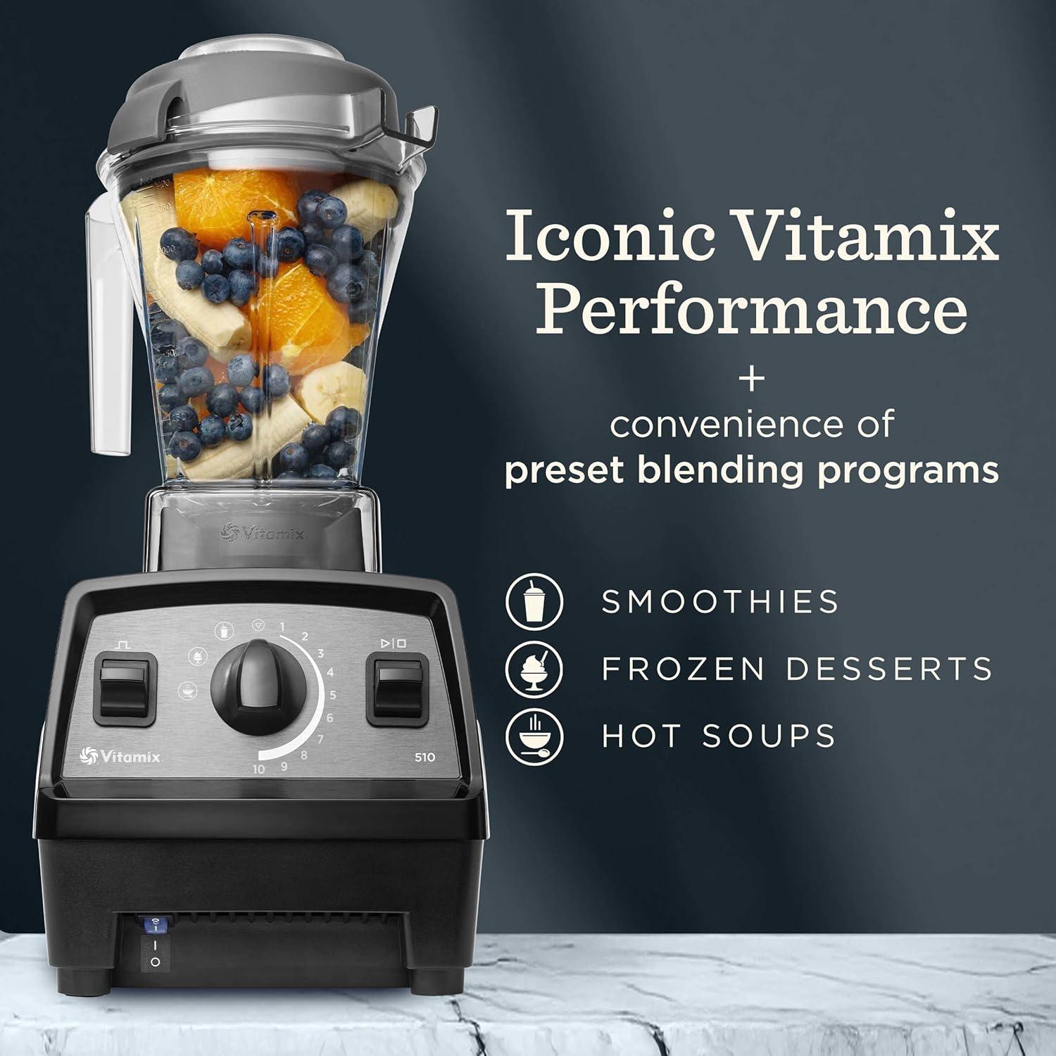 imageVitamix Propel Series 510 Blender with Three Blending Programs ProfessionalGrade Blender for Smoothies and More StainlessSteel Blades SelfCleaning Kitchen Appliance 48 Oz Container BlackSlate