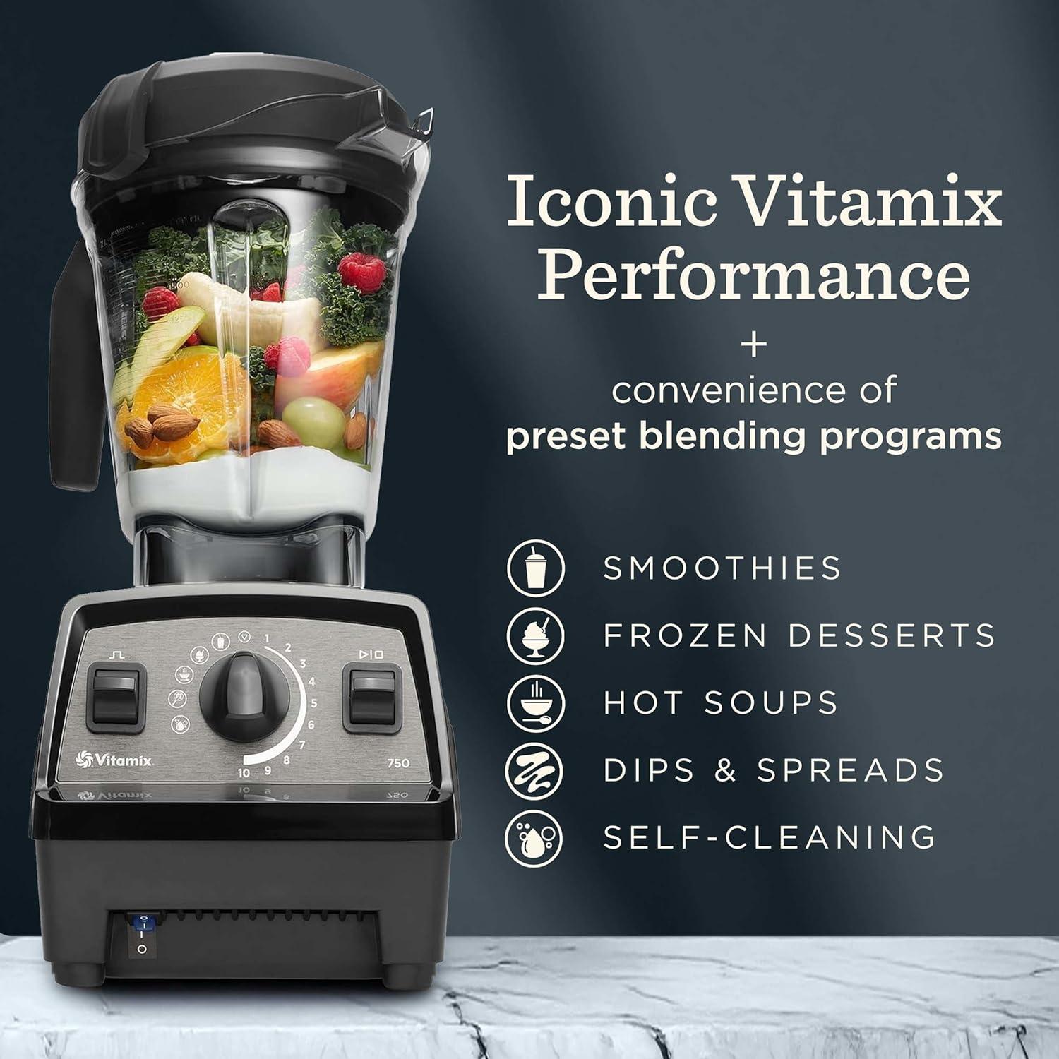 imageVitamix Propel Series 750 Blender with Four Blending Programs SelfCleaning Program ProfessionalGrade Blender for Smoothies Soups and More StainlessSteel Blades 64 Oz Container SlateRed