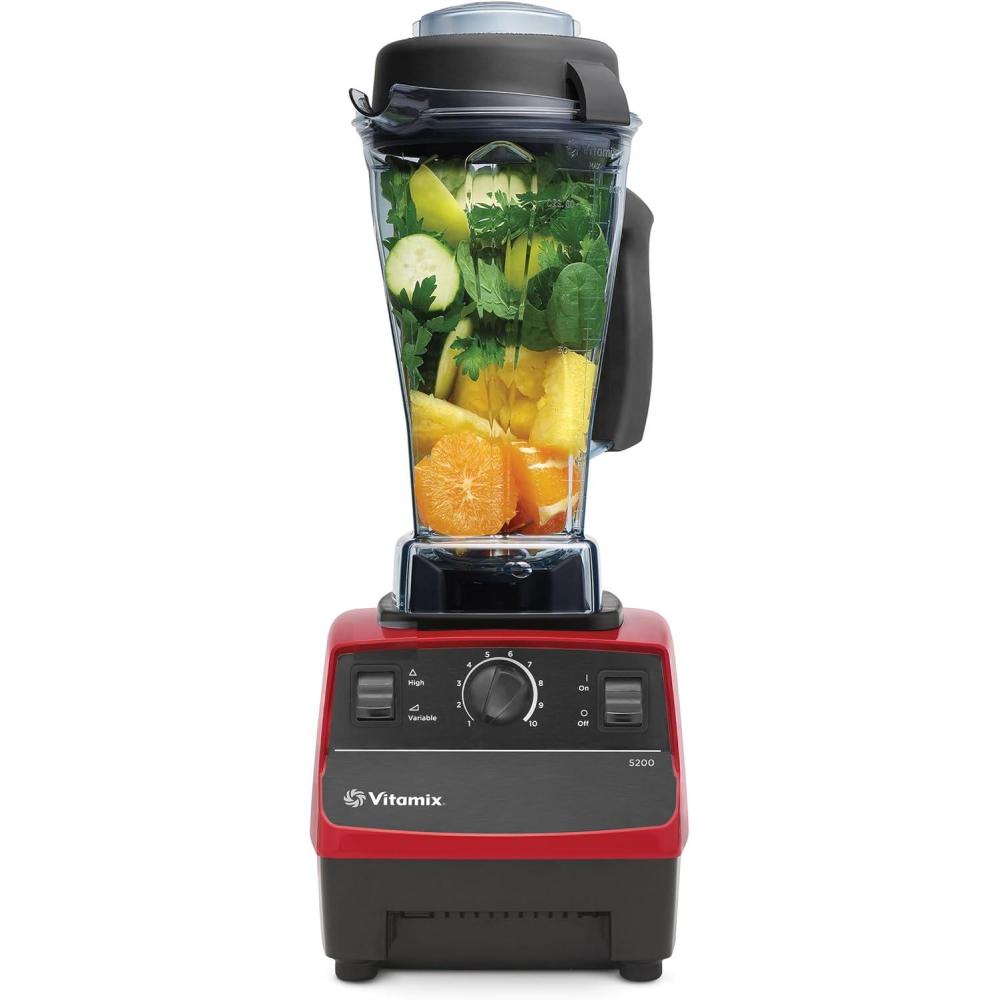 imageVitamix 5200 Blender ProfessionalGrade Blender for Smoothies Soups Ice Cream and More StainlessSteel Blades SelfCleaning Kitchen Appliance 64 Oz Container BlackRed