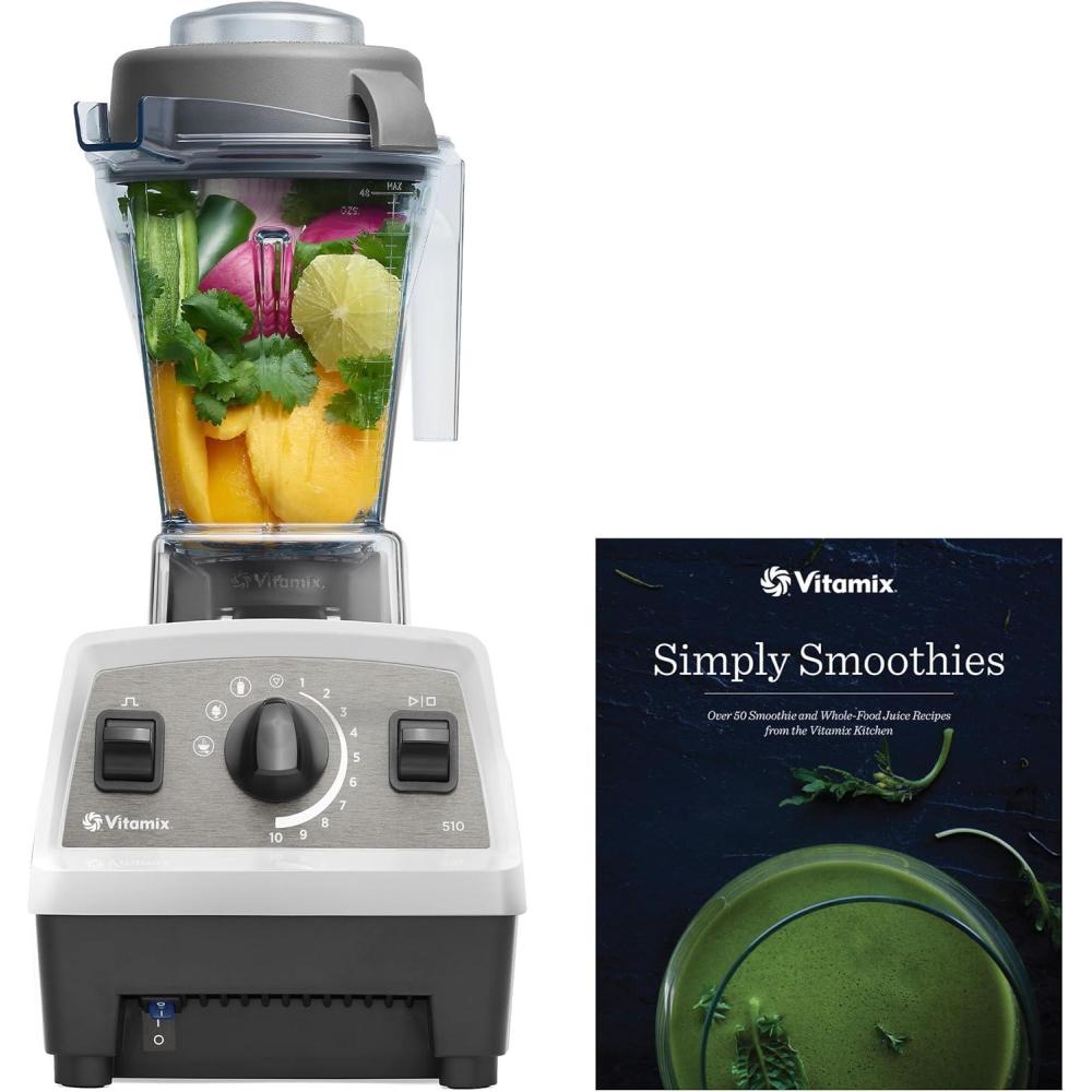 imageVitamix Propel 510 Blender with Simply Smoothies Cookbook 3 Preset Blending Programs ProfessionalGrade 48oz Container SlateWhite